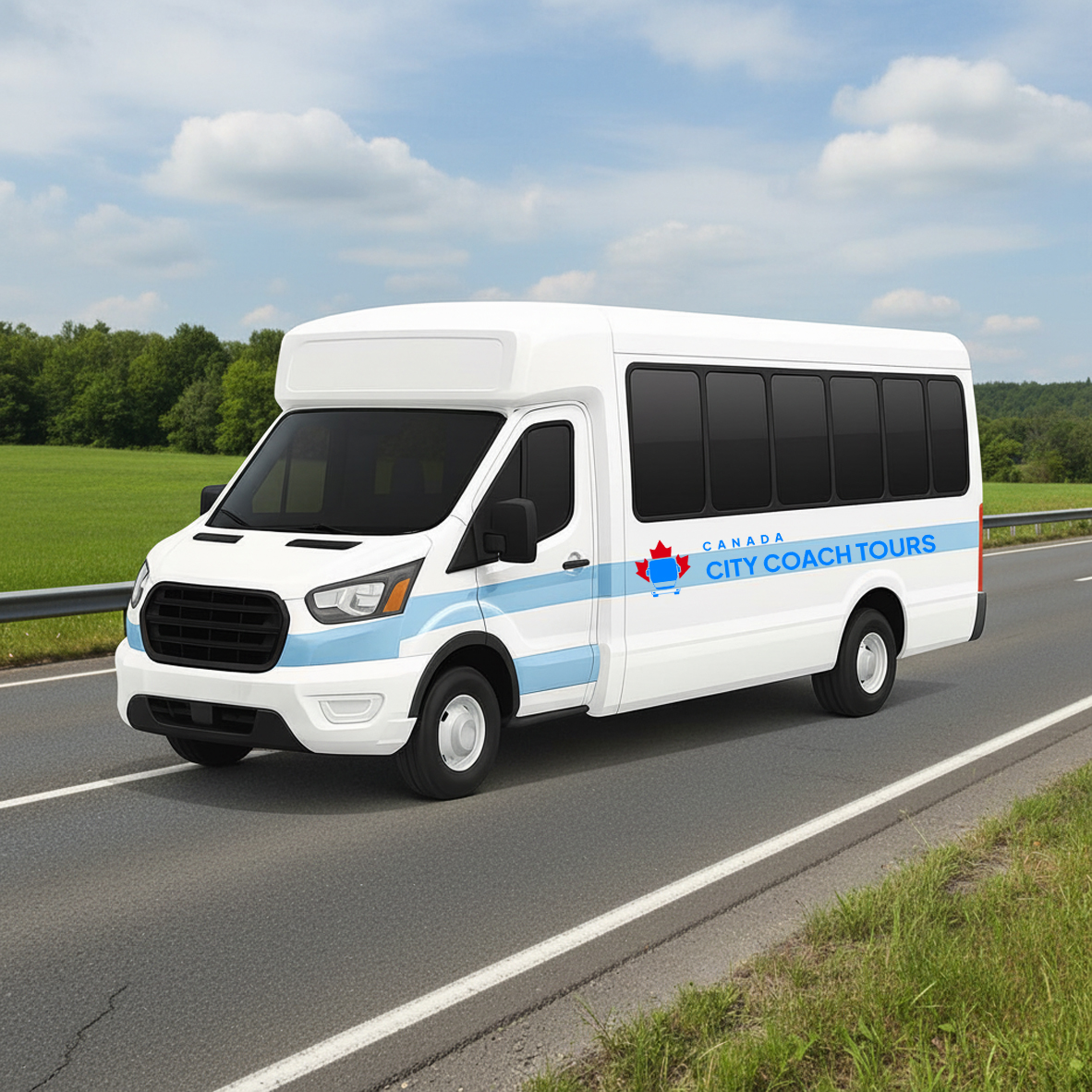 Shuttle bus for frequent short-distance corporate and event transport